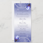 Vintage blaue Rosenantiken-Winterhochzeit Einladung (Rückseite)