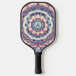 Vintage Blaue Rote Abstrakte Mandala-Kunstgestaltu Pickleball Schläger