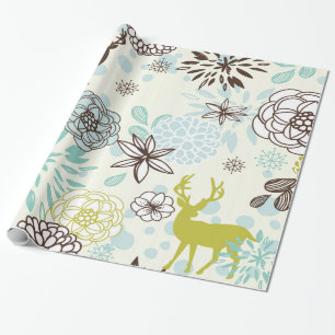 Vintage blaue Rotwild Geschenkpapier