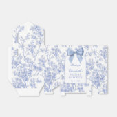 Vintage Blaue Schleife Floral Brautparty Geschenkschachtel (Ungefaltet)