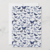 Vintage blaue Schmetterlinge Einladung (Rückseite)