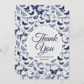 Vintage blaue Schmetterlinge Einladung (Vorne/Hinten)