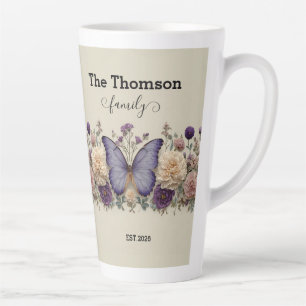 Vintage Blaue Schmetterlinge mit Blumen für die Fa Milchtasse