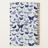 Vintage blaue Schmetterlinge Notizblock (Rückseite)