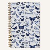 Vintage blaue Schmetterlinge Notizblock (Vorderseite)