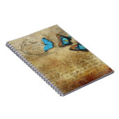 Vintage blaue Schmetterlinge Notizblock (Rechte Seite)