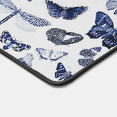 Vintage blaue Schmetterlinge Schreibtischunterlage (Ecke)