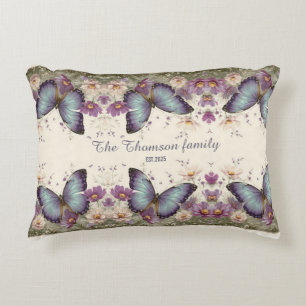 Vintage Blaue Schmetterlinge und Blumen für die Fa Dekokissen