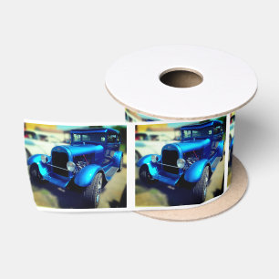 Vintage Blaue Street Rod Satinband