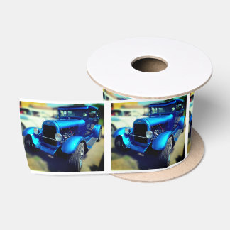 Vintage Blaue Street Rod   Satinband