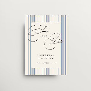 Vintage blaue Streifen Streifen klassische Hochzei Save The Date