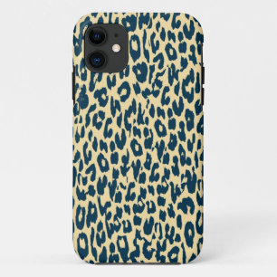 Vintage blaue Tierdruck-Textur eines Leoparden Case-Mate iPhone Hülle
