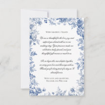 Vintage Blaue Toile-Blumenhochzeit