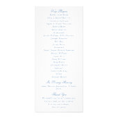 Vintage blaue Toile Monogramm Hochzeitsprogramme Werbekarte (Hinten)