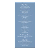 Vintage blaue Toile-Monogramm-Hochzeitsprogramme Werbekarte (Hinten)