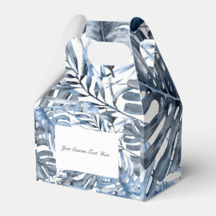 Vintage Blaue Tropische Palmenblätter Insel-Hochze Geschenkschachtel