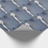 Vintage blaue Tür, Silbergriff Geschenkpapier (Ecke)