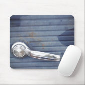 Vintage blaue Tür, Silbergriff Mousepad (Mit Mouse)