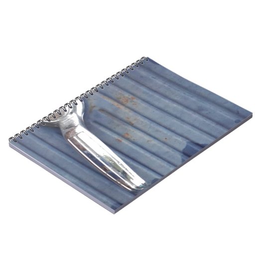 Vintage blaue Tür, Silbergriff Notizblock (Linke Seite)