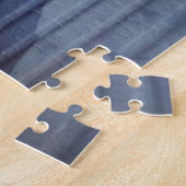 Vintage blaue Tür, Silbergriff Puzzle (Seite)