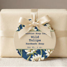 Vintage blaue und cremefarbene Seife