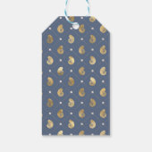 Vintage blaue und goldene Muschel Geschenkanhänger (Rückseite)