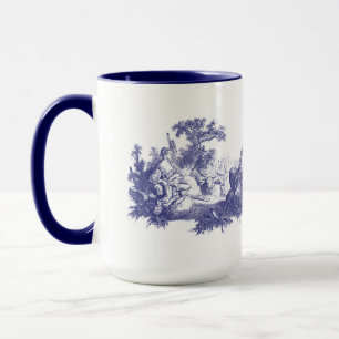 Vintage Blaue und weiße Pastoralschäfer Vignettes Tasse