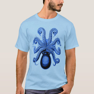 Vintage blaue Unterseite der Kraken-1 T-Shirt