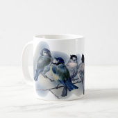 Vintage, blaue Vögel auf einem Zweig Kaffeetasse (Vorderseite Links)