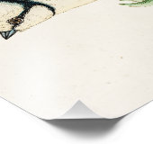 Vintage Blaue Vogelschwanzvögel Zeichnend 1800er J Fotodruck (Ecke)