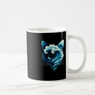 Vintage blaue Welle von Katzen Ladys Blaue Katzen Kaffeetasse