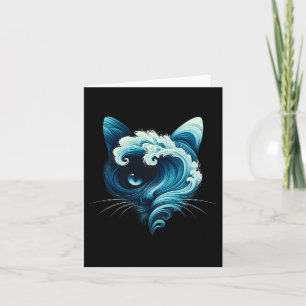 Vintage blaue Welle von Katzen Ladys Blaue Katzen Karte