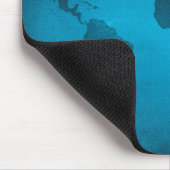 Vintage blaue Weltkarte Mousepad (Ecke)