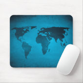 Vintage blaue Weltkarte Mousepad (Mit Mouse)