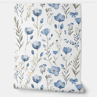 Vintage blaue Wildblumen und botanische