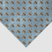 Vintage Blauen und Goldbiene Seidenpapier (Ausschnitt)