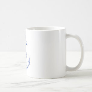 vintage blauer Anker mit Seil Kaffeetasse