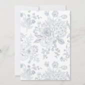 Vintage Blauer Blumenstrauß Art 60. Geburtstag Einladung (Rückseite)