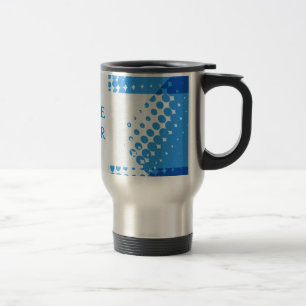 Vintage blauer Halbton-Stern Reisebecher