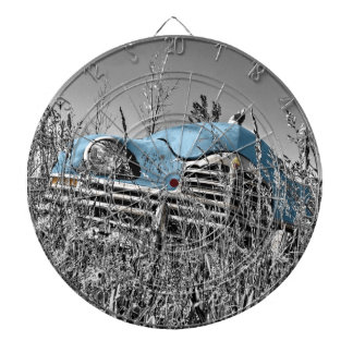 vintage blauer Wagen Dartscheibe