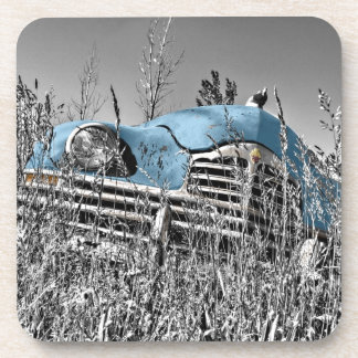 vintage blauer Wagen Untersetzer
