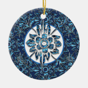 Vintage-blauer Weihnachtsschmuck