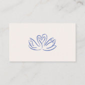 Vintage Blauer Whimsikale Hochzeit von Hand Begleitkarte (Rückseite)