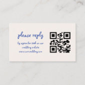 Vintage Blauer Whimsikale Hochzeit von Hand Begleitkarte (Vorderseite)