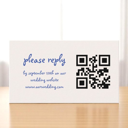 Vintage Blauer Whimsikale Hochzeit von Hand Begleitkarte