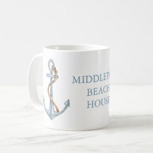 Vintage Blaues Ankerseil Personalized Kaffeetasse