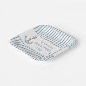 Vintage Blaues Ankerseil Personalized Pappteller (Gewinkelt)