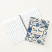 Vintage Blaues Blumenmuster Muttertag | Benutzerde Notizblock (Innenseite)