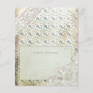 Vintage blaues florales Collage-Schreibheft-Papier