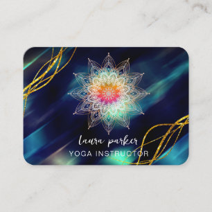Vintage Blaues Mandala Gold Meditation Holistisch  Visitenkarte